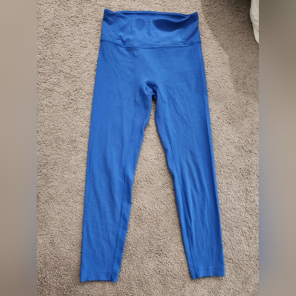 Blue Black Heart Label Yoga Leggings (Made In Miami)